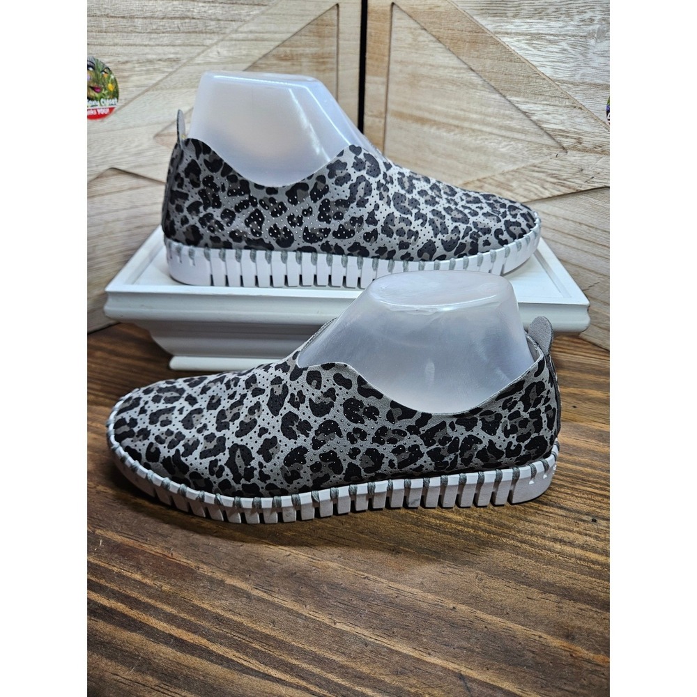 Ilse Jacobsen Hornbaek Tulip Cheetah Print‎ Loafers Shoes 38 Slip On #549